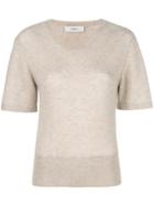 Pringle Of Scotland Short-sleeve Fitted Sweater - Nude & Neutrals