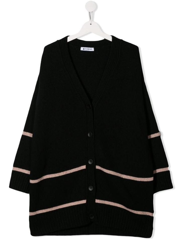 Dondup Kids Striped Logo Cardigan - Black