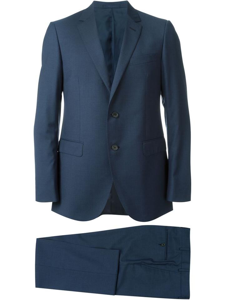 Lanvin Checked Two-piece Suit, Men's, Size: 50, Blue, Viscose/wool