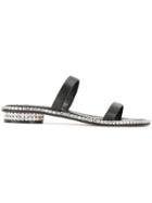 Stuart Weitzman Met Caviar Slides - Black