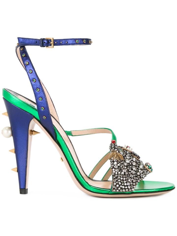 Gucci Embellished Sandals - Green