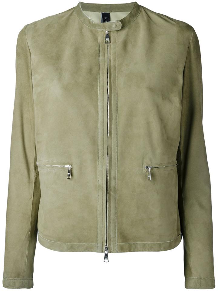 Giorgio Brato - Zipped Jacket - Women - Leather/suede - 44, Green, Leather/suede