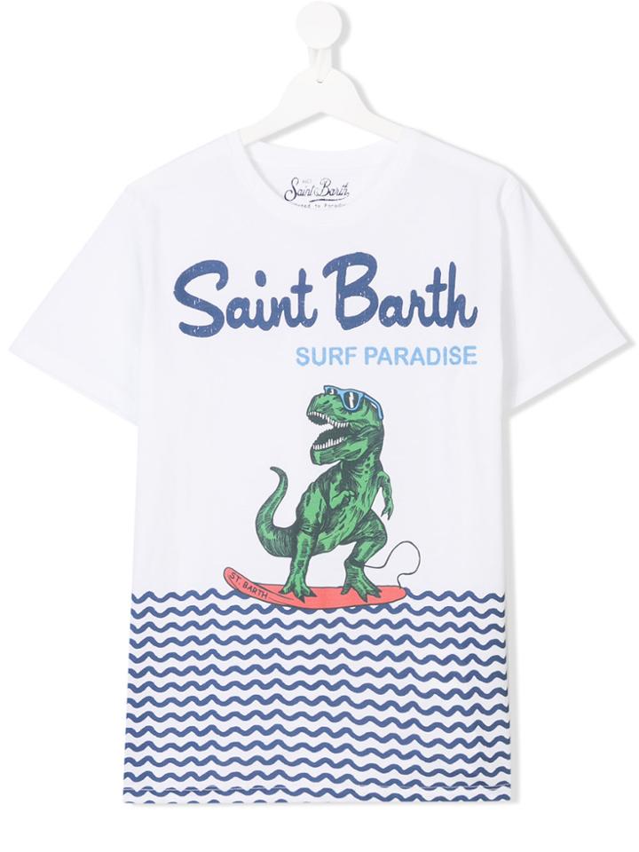 Mc2 Saint Barth Kids Teen Surf Paradise Print T-shirt - White