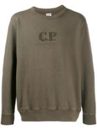 Cp Company Printed Logo Sweatshirt - Green