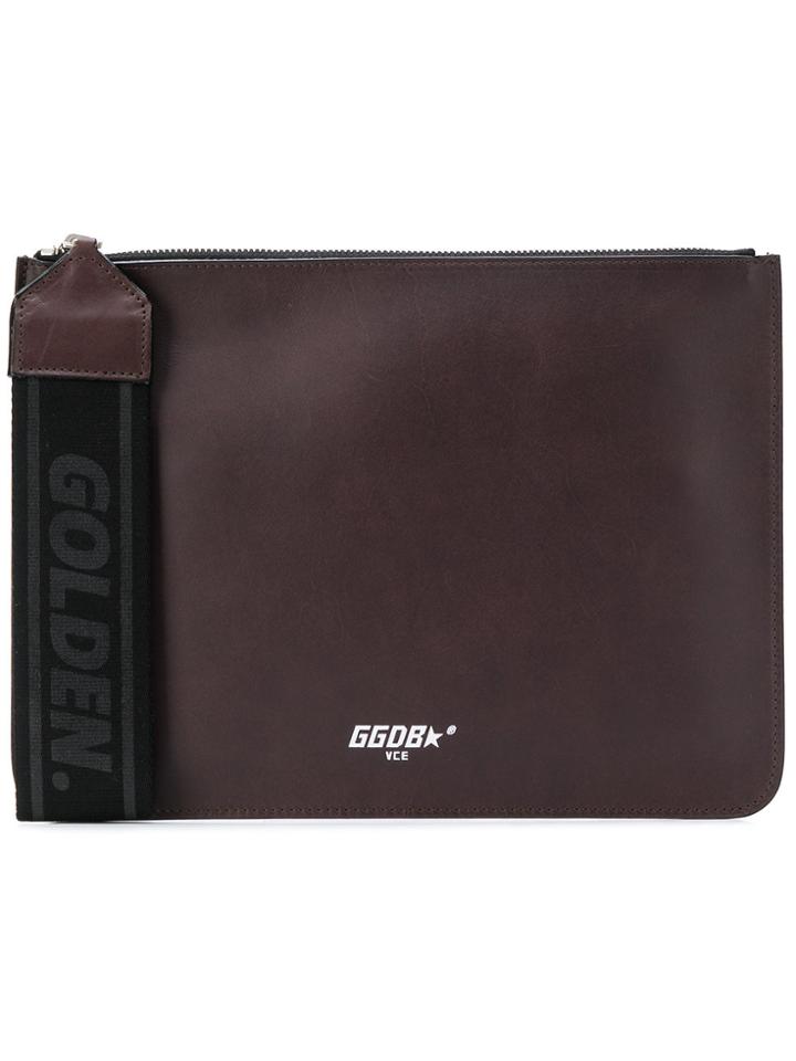 Golden Goose Deluxe Brand Logo Clutch Bag - Brown