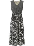 Han Ahn Soon Contrast Polka Dot Print Dress - Black