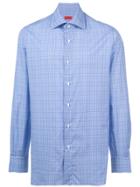 Isaia Longsleeved Plaid Print Shirt - Blue
