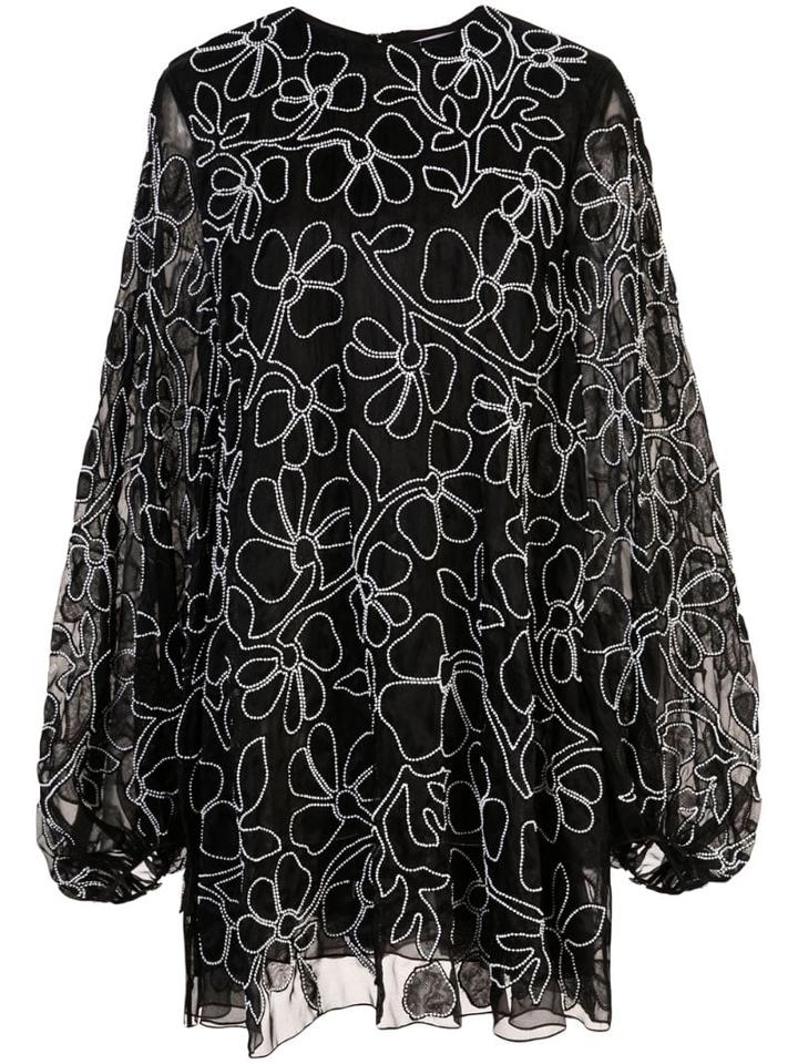 Carolina Herrera Silk Organza Mini Dress - Blue