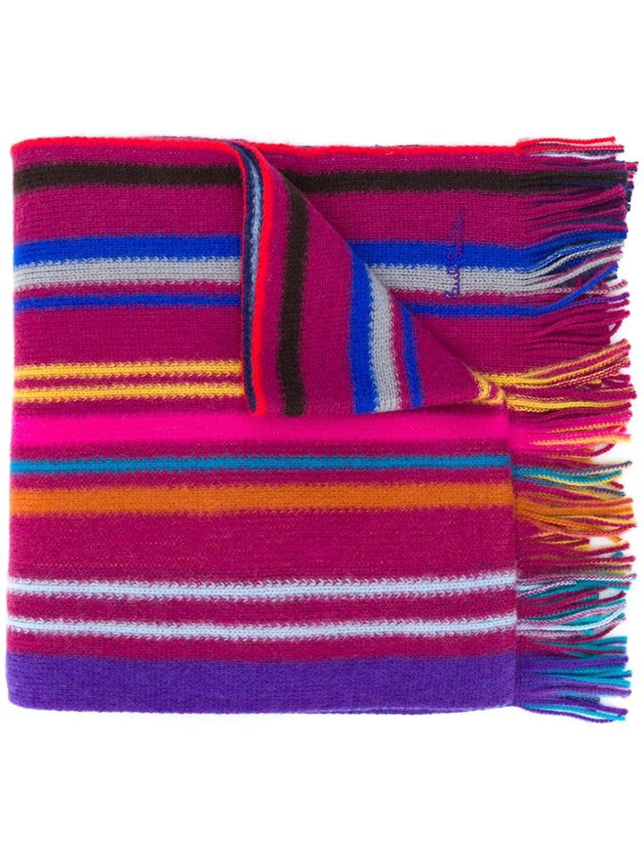 Paul Smith Striped Scarf - Purple