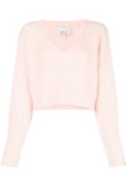 3.1 Phillip Lim Cropped V-neck Sweater - Pink