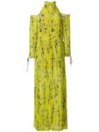 Self-portrait Pleated Maxi Dress - Yellow & Orange