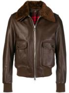 Ami Alexandre Mattiussi Jacket With Shearling Collar - Brown