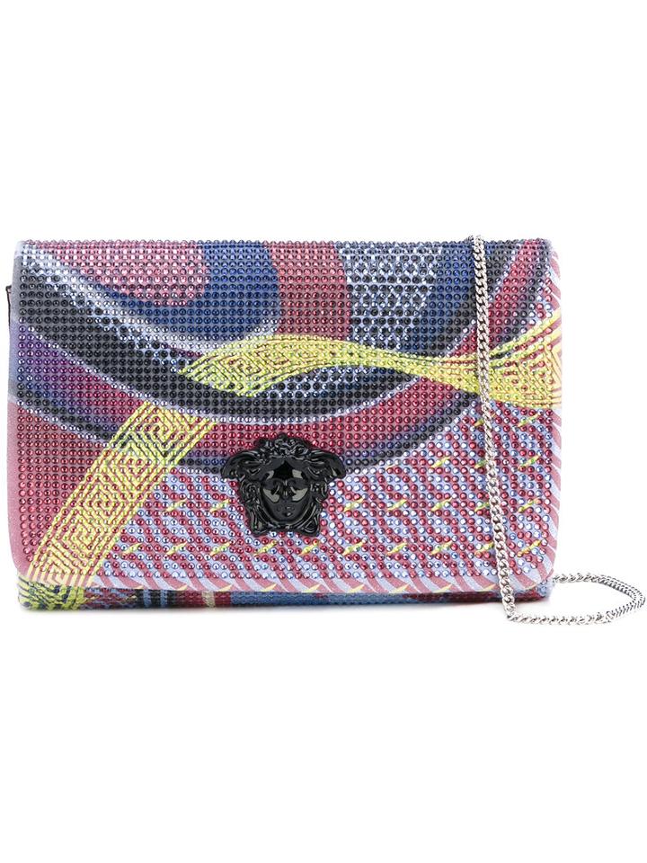 Versace - Energy Wave (blue) Crystal Palazzo Clutch Bag - Women - Nappa Leather - One Size, Nappa Leather