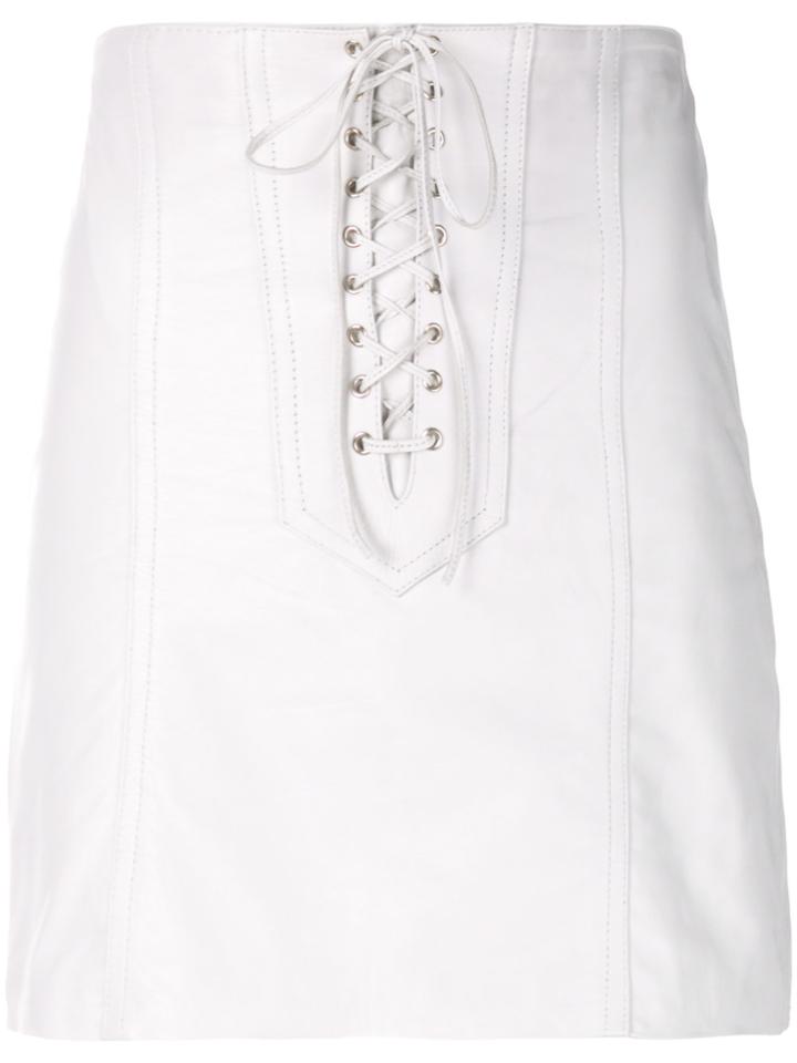 Manokhi Mini Lace Up Skirt - White