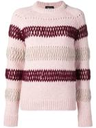 Calvin Klein 205w39nyc Stripe Panel Knitted Jumper - Pink & Purple