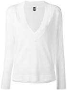 Eleventy - V-neck Knit Top - Women - Silk/merino - S, Women's, White, Silk/merino
