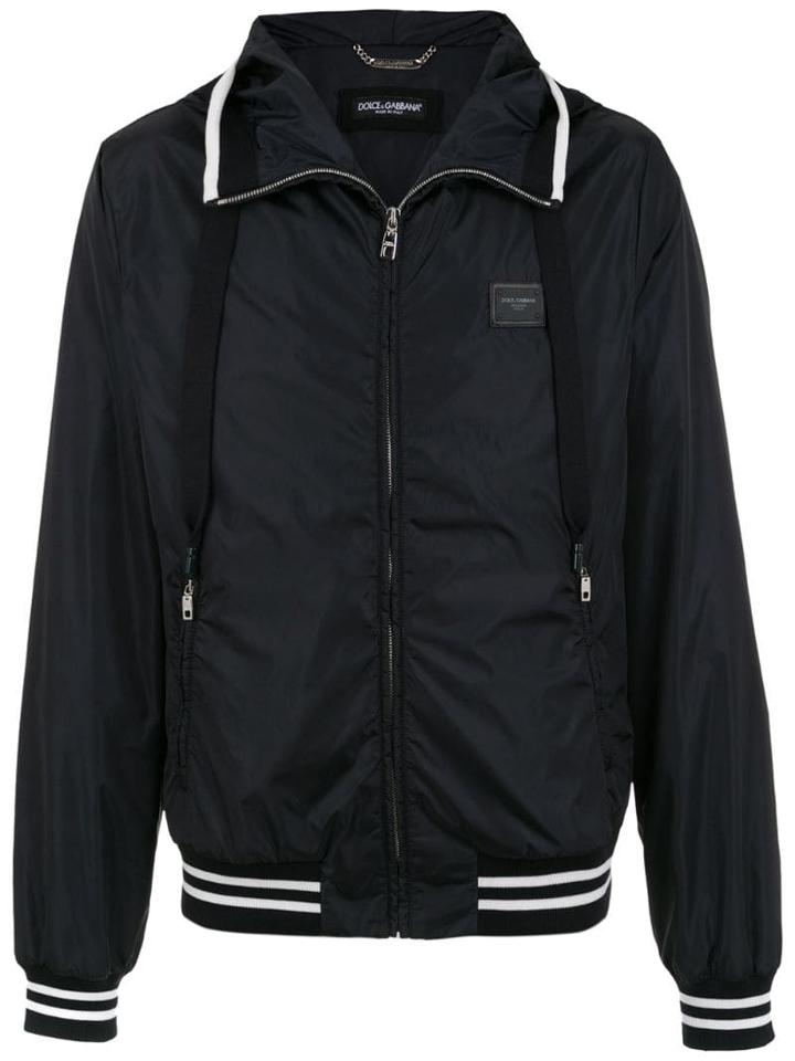 Dolce & Gabbana Zipped Hooded Rain Jacket - Black