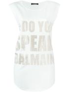 Balmain Do You Speak Balmain T-shirt, Women's, Size: 36, White, Brass/cotton