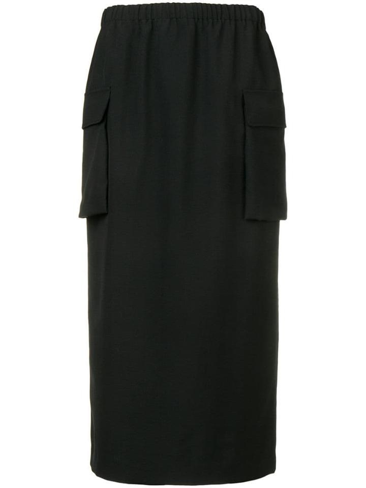 Comme Des Garçons Comme Des Garçons Cargo Midi Skirt - Black