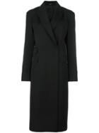 Maison Margiela Fitted Long Coat, Women's, Size: 44, Black, Cotton/viscose/virgin Wool