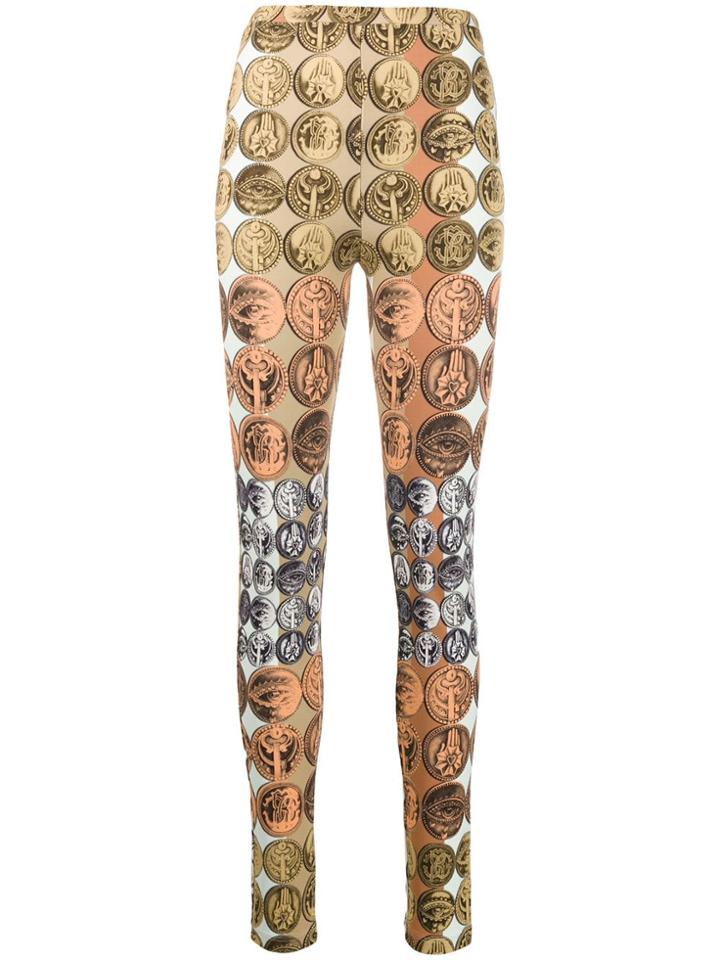 Roberto Cavalli Coin Print Leggings - Neutrals
