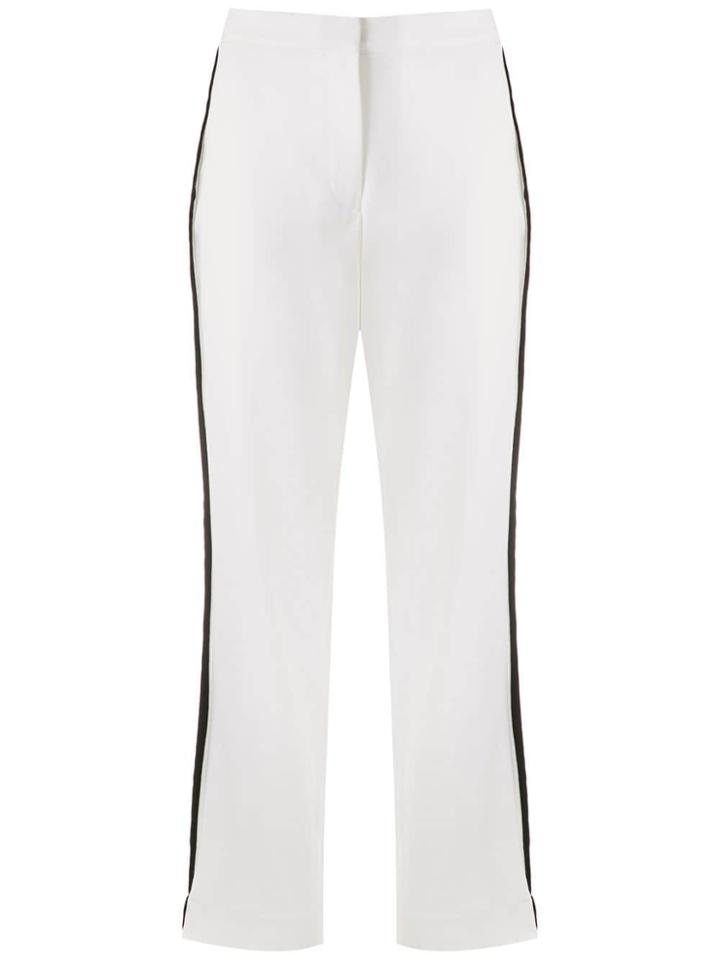 Mara Mac Side Stripes Straight Trousers - White