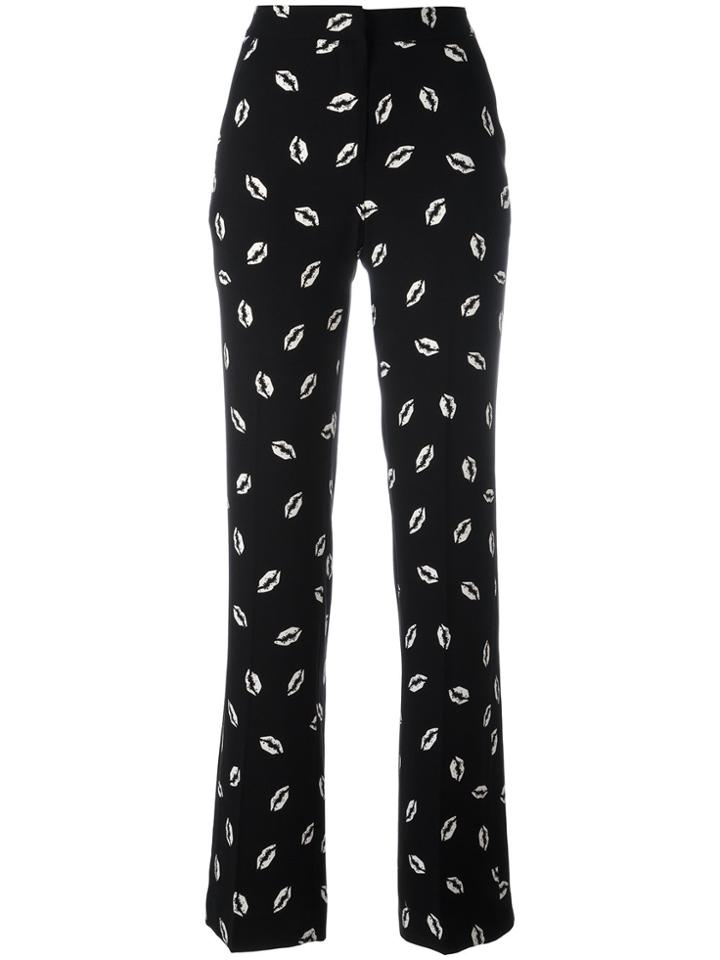 Essentiel Antwerp Lip Print Straight Trousers - Black