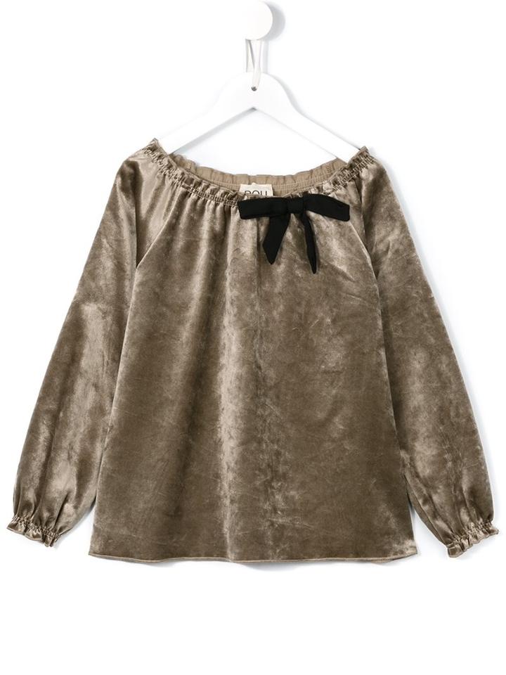 Douuod Kids - Velvet Blouse - Kids - Cotton/spandex/elastane/viscose - 2 Yrs, Grey