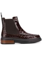 Tod's Embossed Ankle Boots - Brown