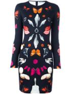Alexander Mcqueen Obsesson Mini Dress, Women's, Size: 38, Black, Viscose/spandex/elastane