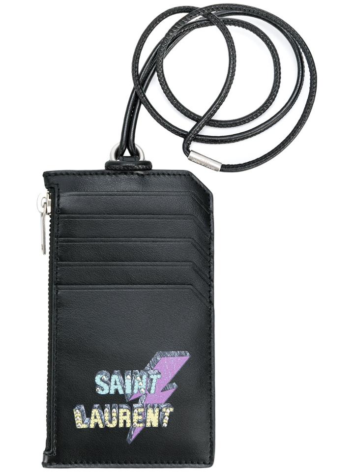 Saint Laurent Eclair Fragments Card-wallet - Black