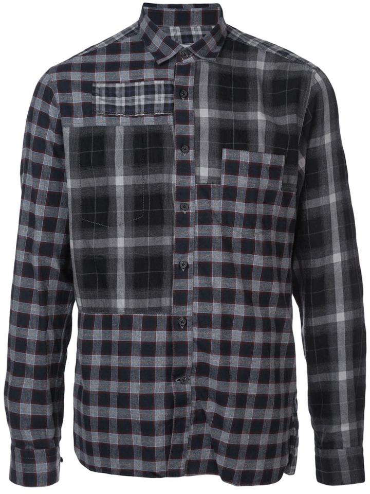 Lanvin Patchwork Plaid Shirt - Grey