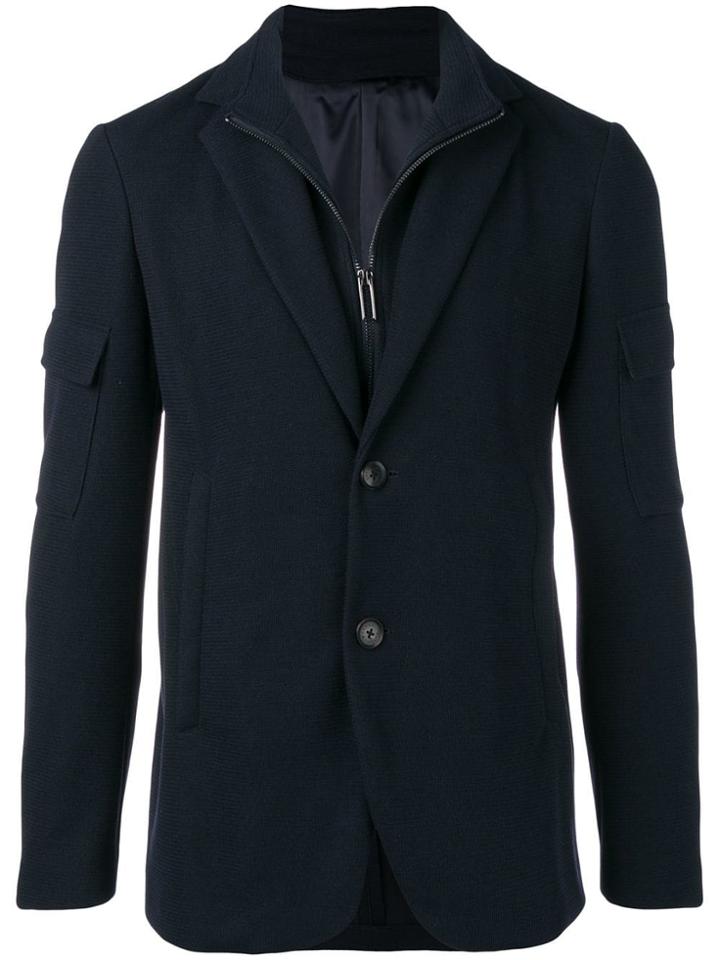 Emporio Armani Layered Track Top And Blazer - Blue