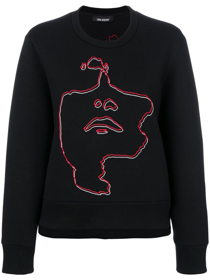 Neil Barrett Silhouette Face Sweatshirt - Black