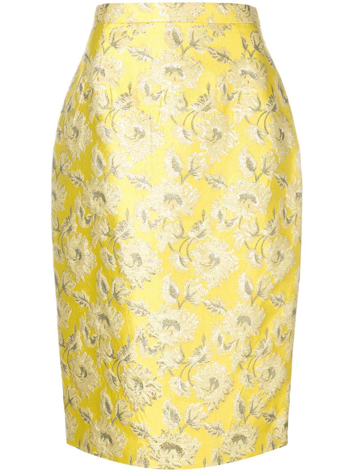 Prada Floral Patterned Skirt - Yellow & Orange