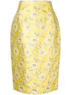 Prada Floral Patterned Skirt - Yellow & Orange
