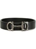 Salvatore Ferragamo Double Gancini Belt, Men's, Size: 115, Black, Calf Leather