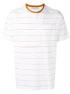 Ami Alexandre Mattiussi Chest Pocket Striped T-shirt, Men's, Size: Large, White, Cotton