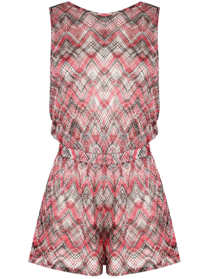 Missoni Mare Chevron Knit Beach Playsuit - Red