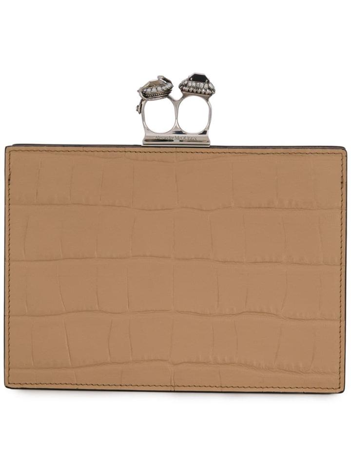 Alexander Mcqueen Jewelled Clutch - Neutrals