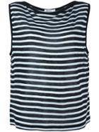 T By Alexander Wang Striped Tank Top, Women's, Size: Medium, Green, Rayon/linen/flax