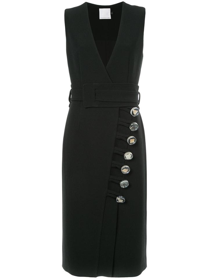 Christopher Esber Side Button V-neck Dress - Black