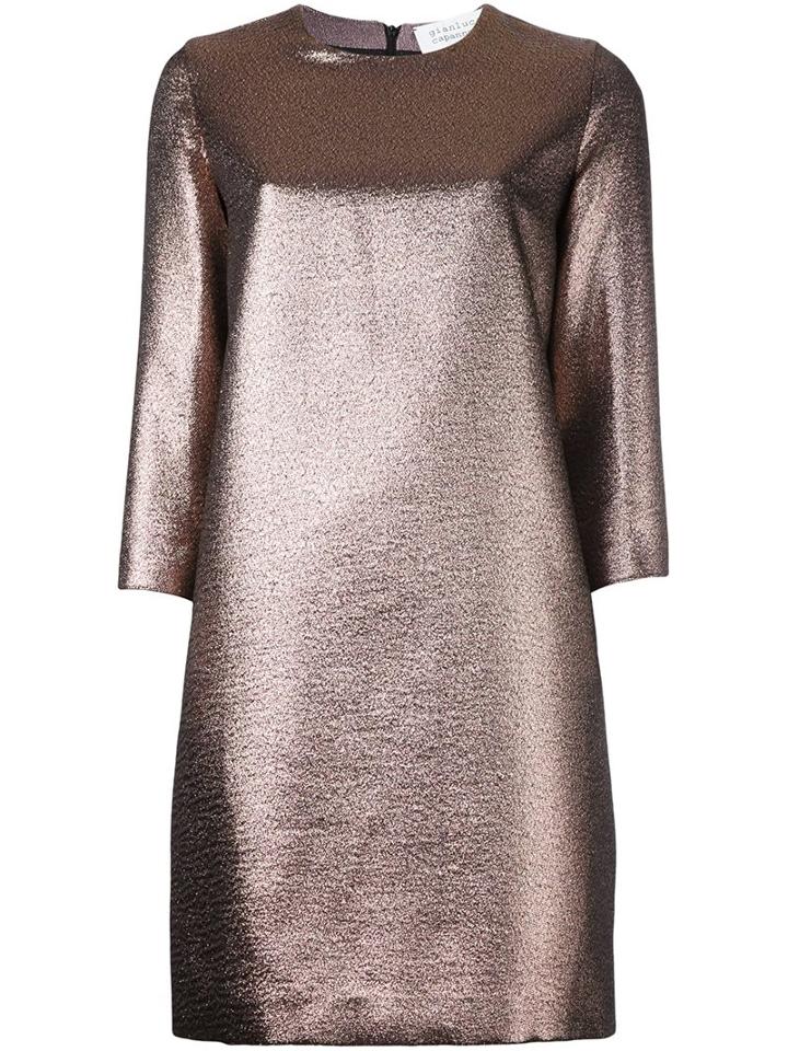 Gianluca Capannolo Metallic (grey) Short Dress, Women's, Size: 40, Polyester/cotton/acrylic/nylon