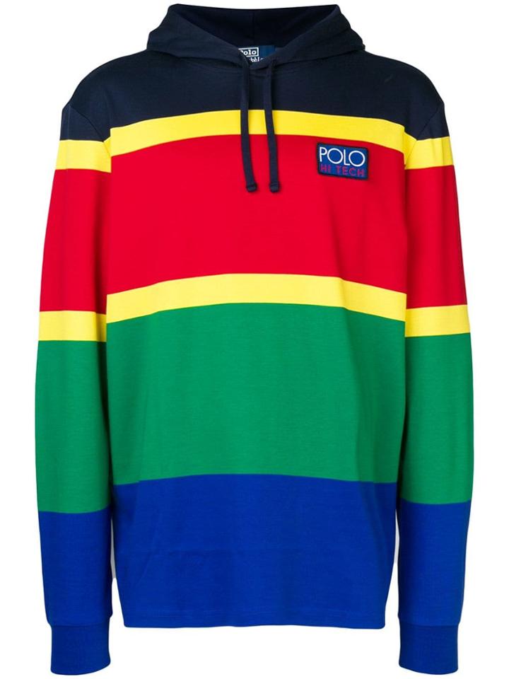 Polo Ralph Lauren Panelled Colour Block Hoodie - Red