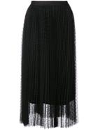 Robert Rodriguez Pleated Tulle Skirt - Black