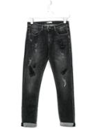 Msgm Kids Patchwork Distressed Jeans, Boy's, Size: 14 Yrs, Black