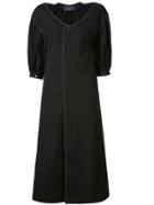 Y's Gathered Detail Midi Dress - Black