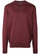 Dolce & Gabbana Crew Neck Sweater With Embroidered Logo