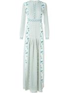 Vilshenko Mixed Print Pleated Dress, Women's, Size: 36, White, Silk