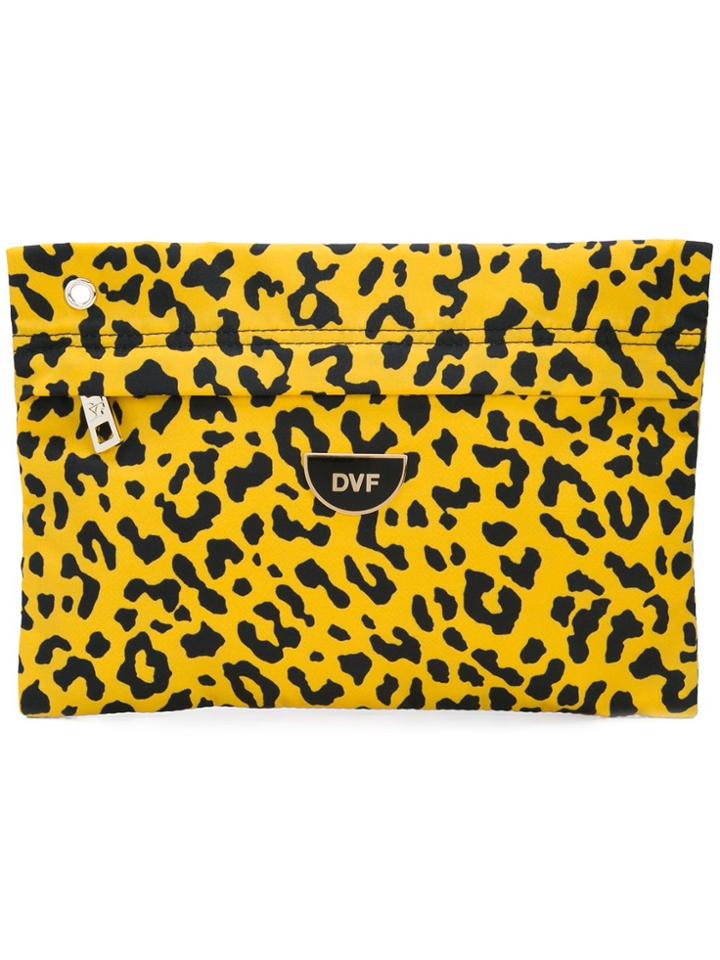 Dvf Diane Von Furstenberg Leopard Print Clutch Bag - Yellow & Orange